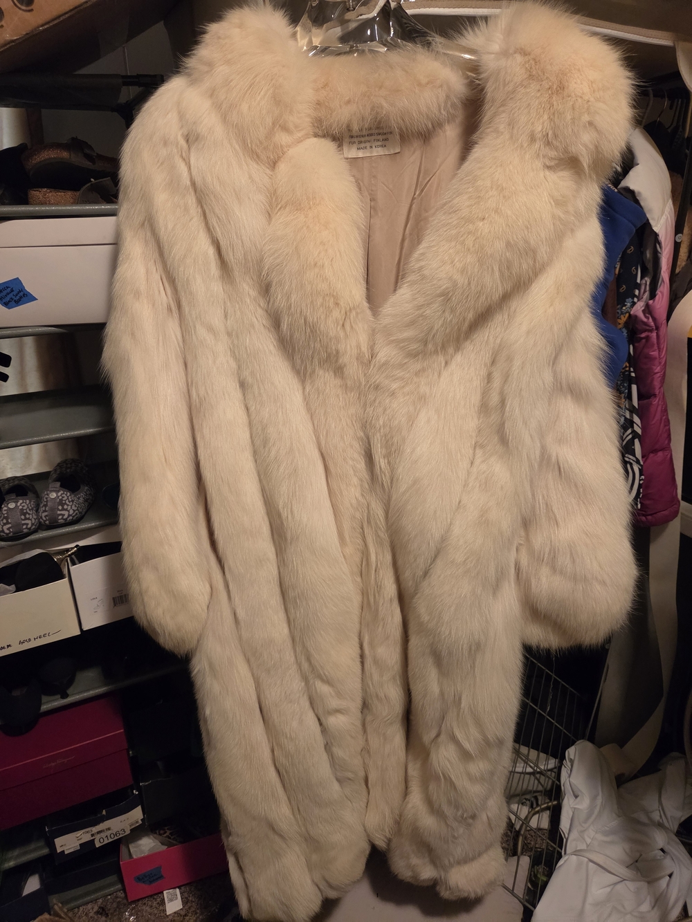 Genuine Finnish Fox Fur Coat - Classic Women's Long Fur Jacket